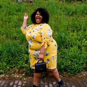 Ava And Viv Floral Yellow Dress